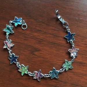 Starfish shape Albalone brac chrome plate vintage